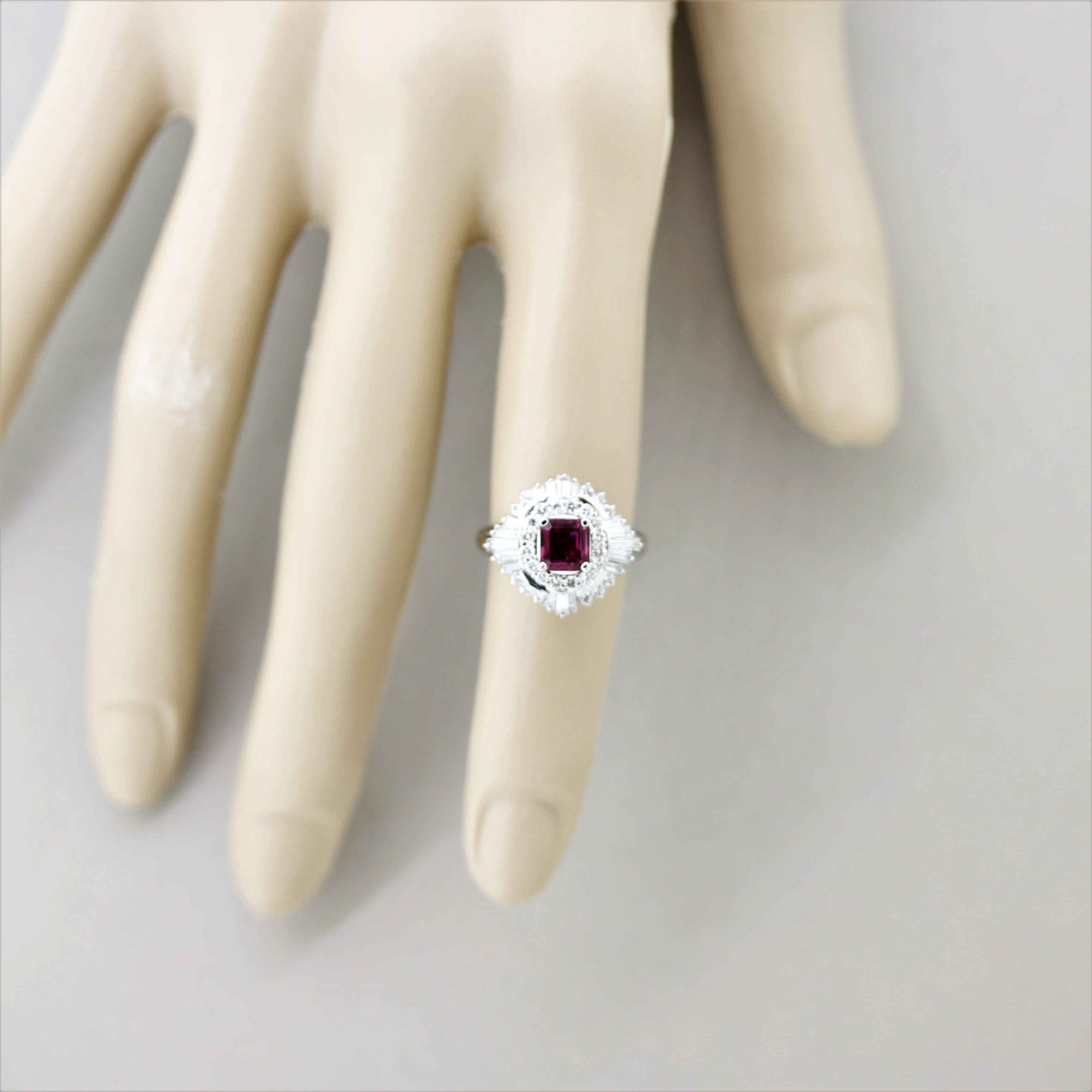 Ruby Diamond Platinum Ring