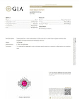 No-Heat Ruby Diamond Platinum Ring, GIA Certified