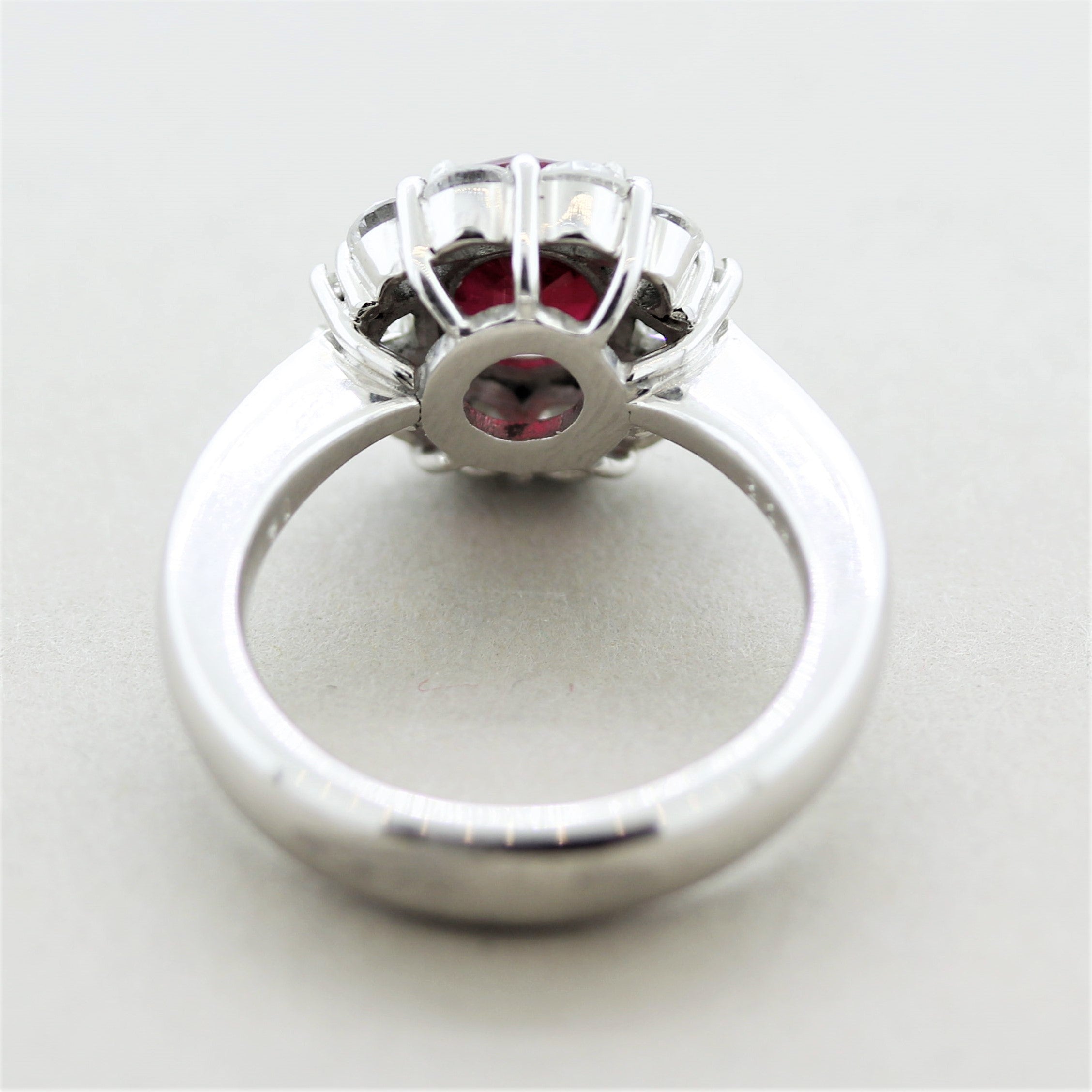 Fine Burmese Ruby Diamond Platinum Ring, GIA Certified