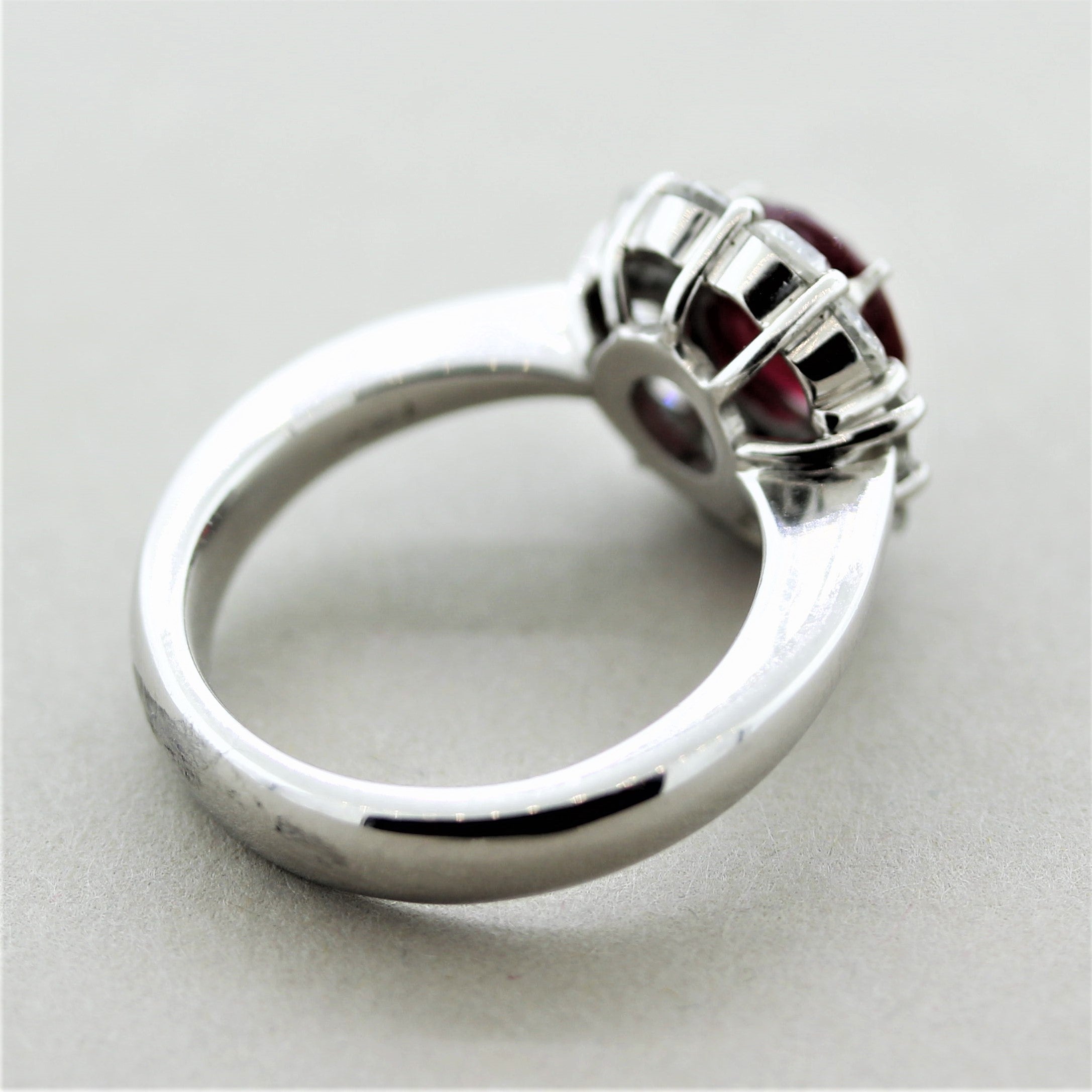 Fine Burmese Ruby Diamond Platinum Ring, GIA Certified