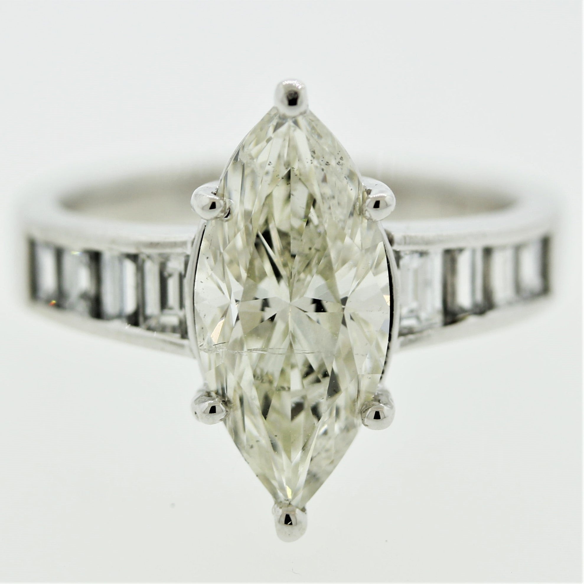 2.66 Carat Marquise Diamond Platinum Engagement Ring