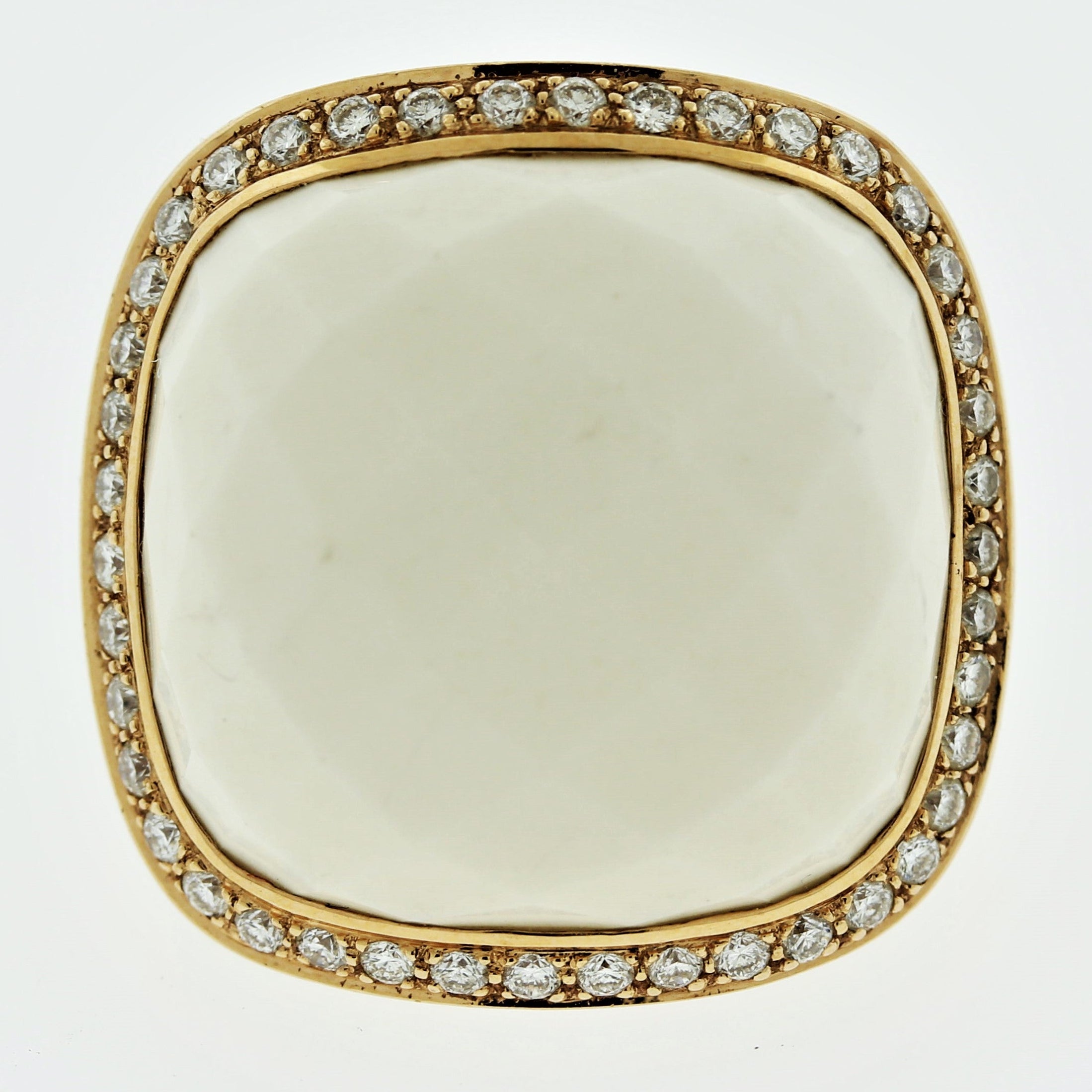 White-Onyx Diamond Gold Cocktail Ring