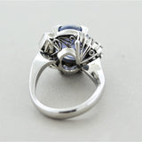 Mid-Century Star-Sapphire Diamond Platinum Ring
