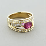 Ruby Diamond Gold Bridge Ring