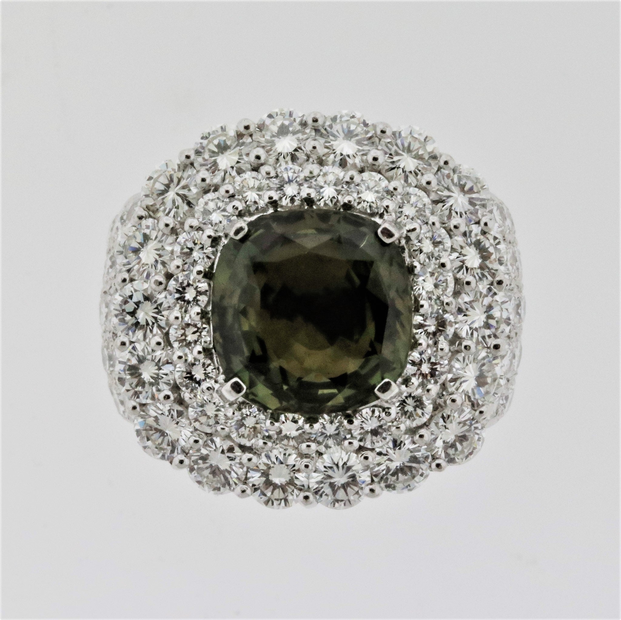 Alexandrite Diamond Platinum Ring