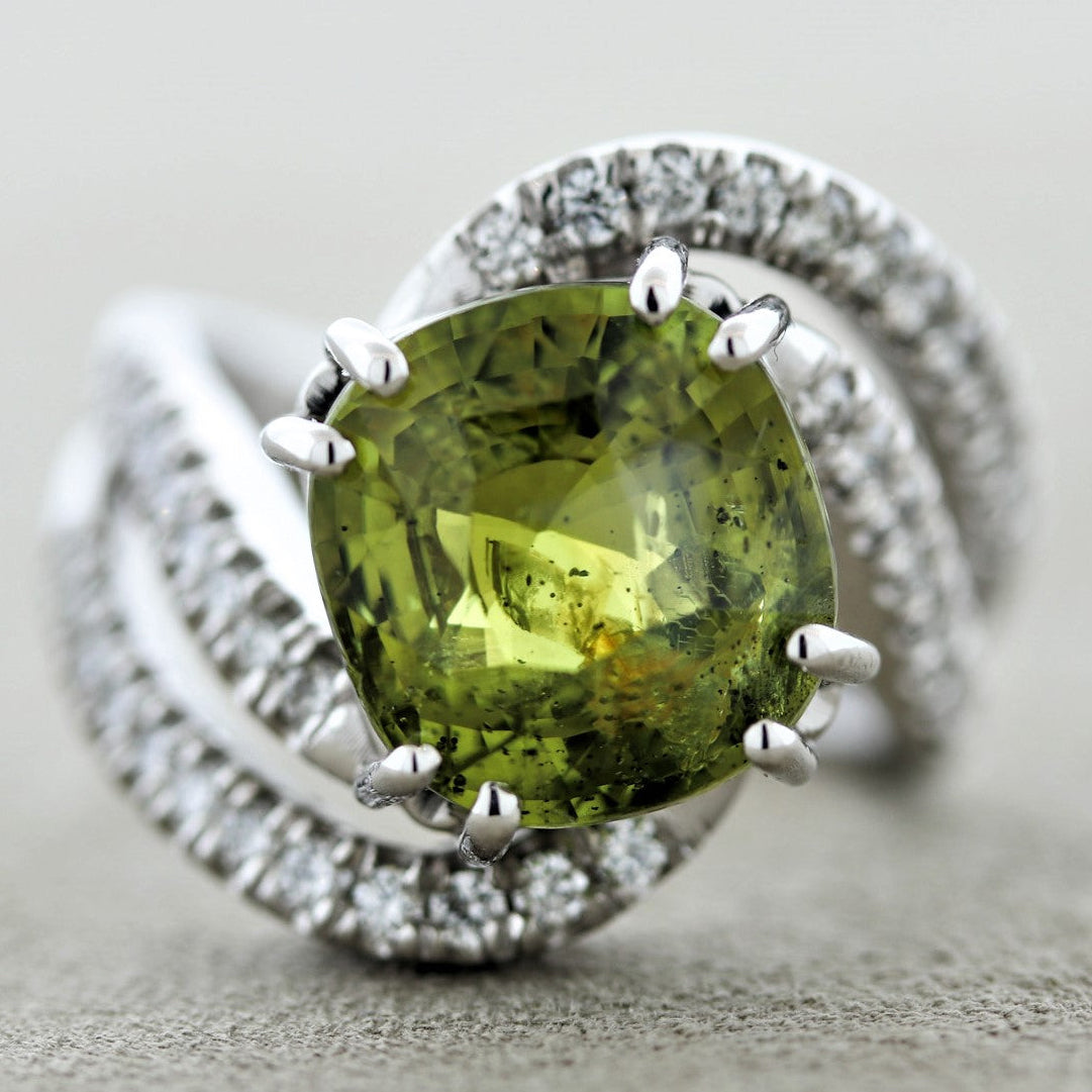 7.75ct Alexandrite Diamond Gold Ring, GIA Certified