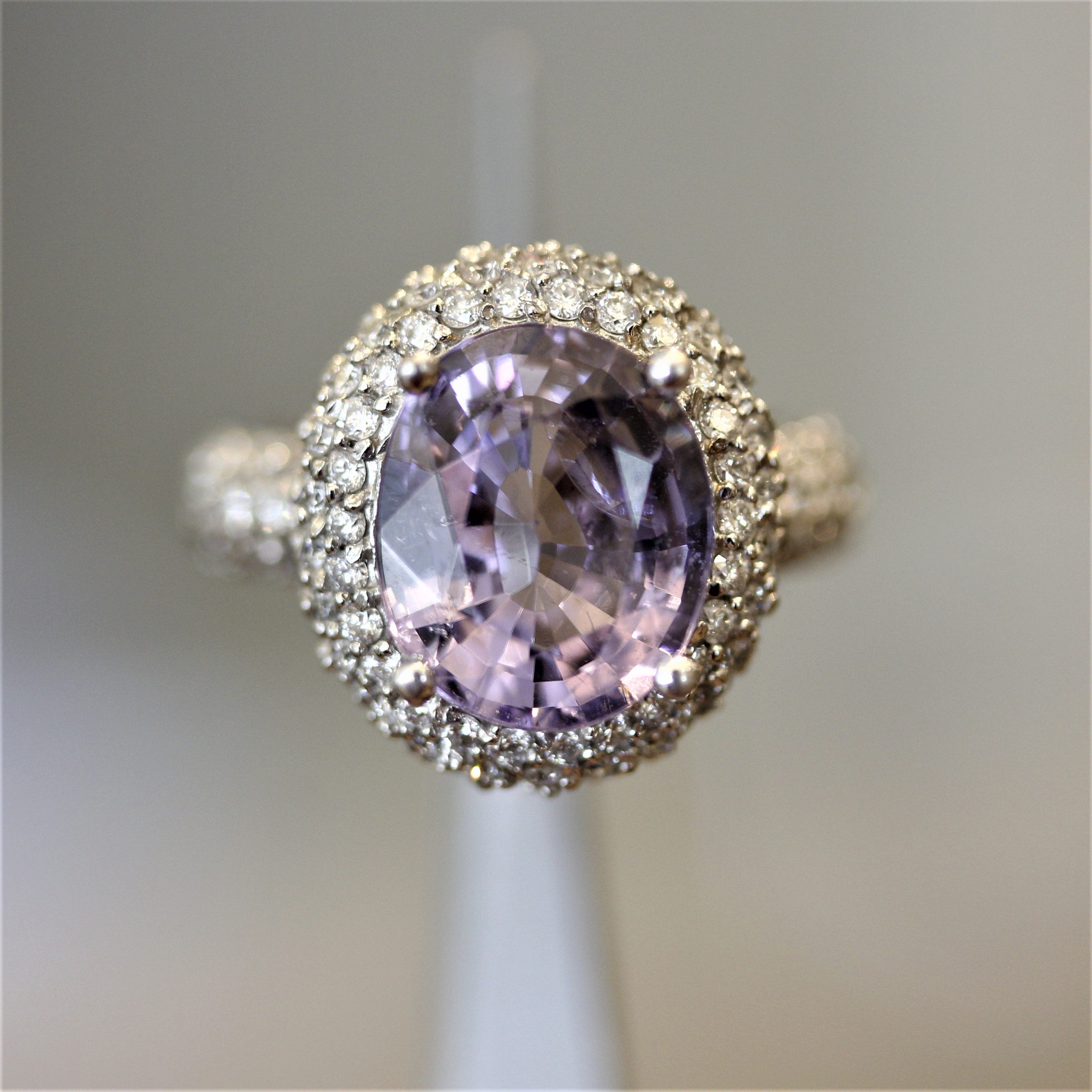 Rare Purple Paraiba Tourmaline Diamond Gold Ring