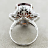 Mandarin Garnet Diamond Platinum Ballerina Ring