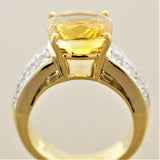Gem Fancy Yellow Sapphire Diamond Gold Ring