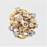 Diamond Cluster Gold Cocktail Ring