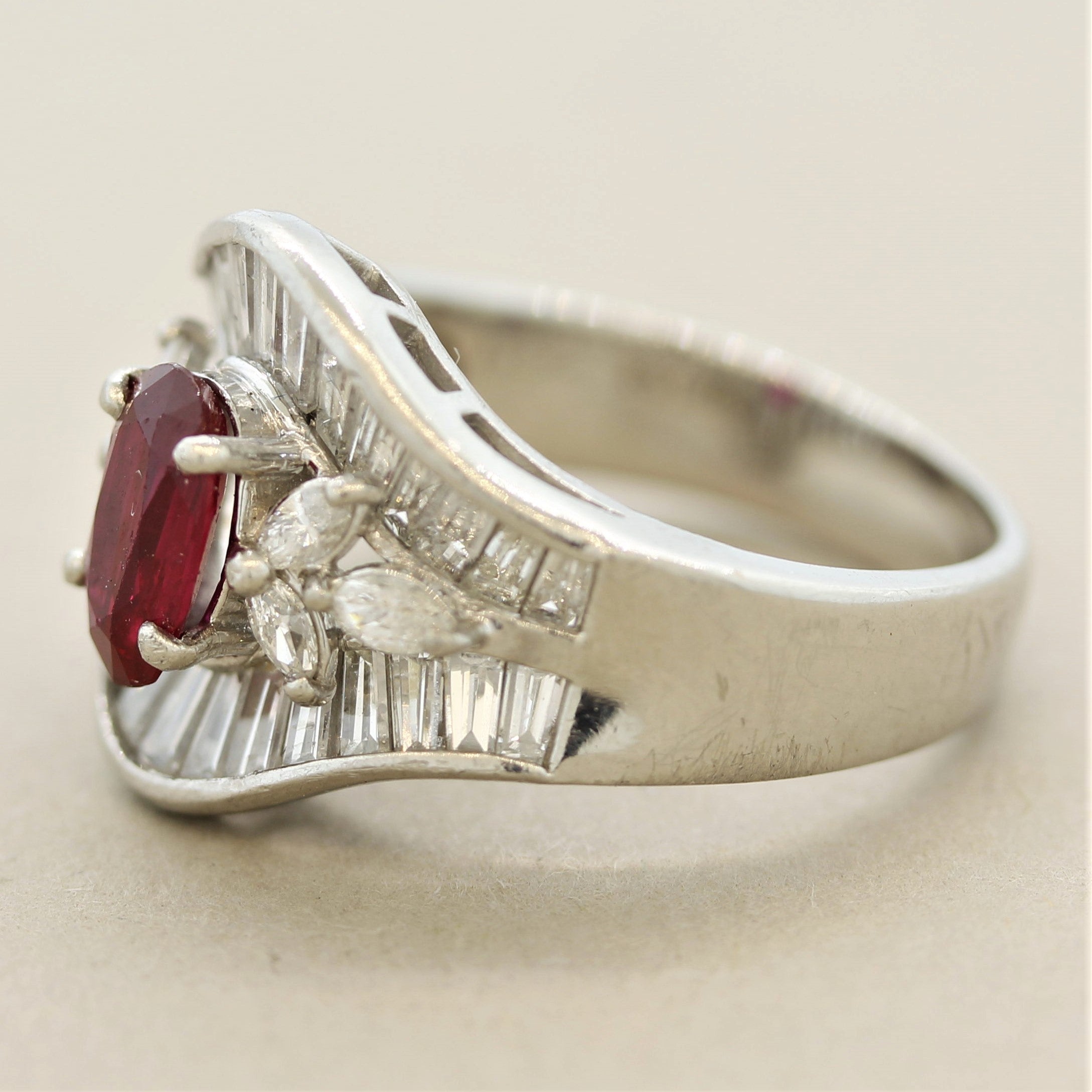 Ruby Diamond Platinum Ring