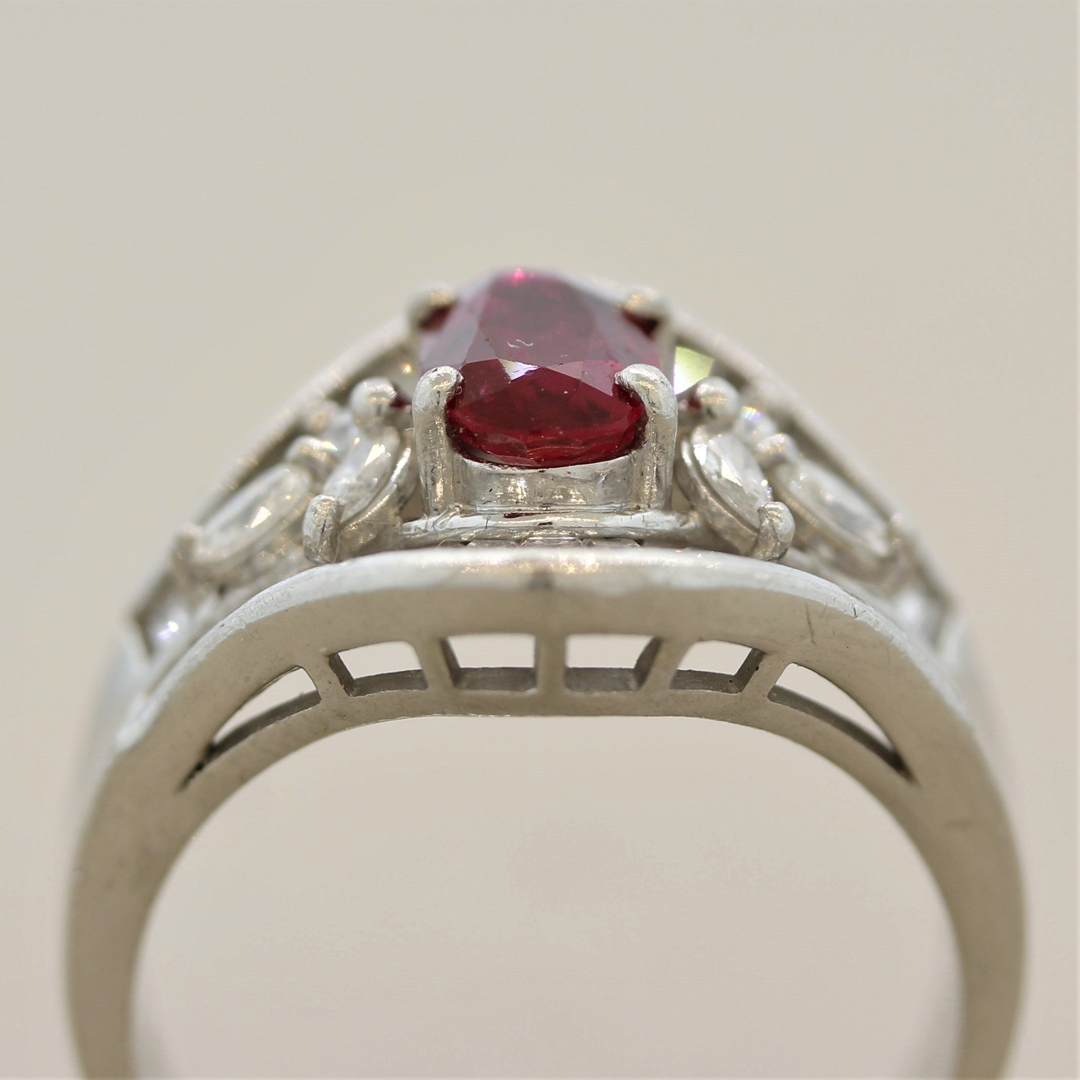 Ruby Diamond Platinum Ring