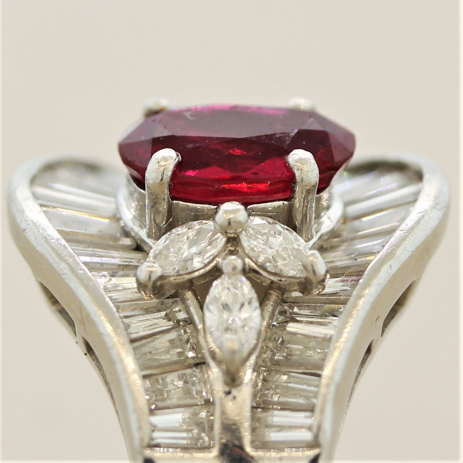 Ruby Diamond Platinum Ring