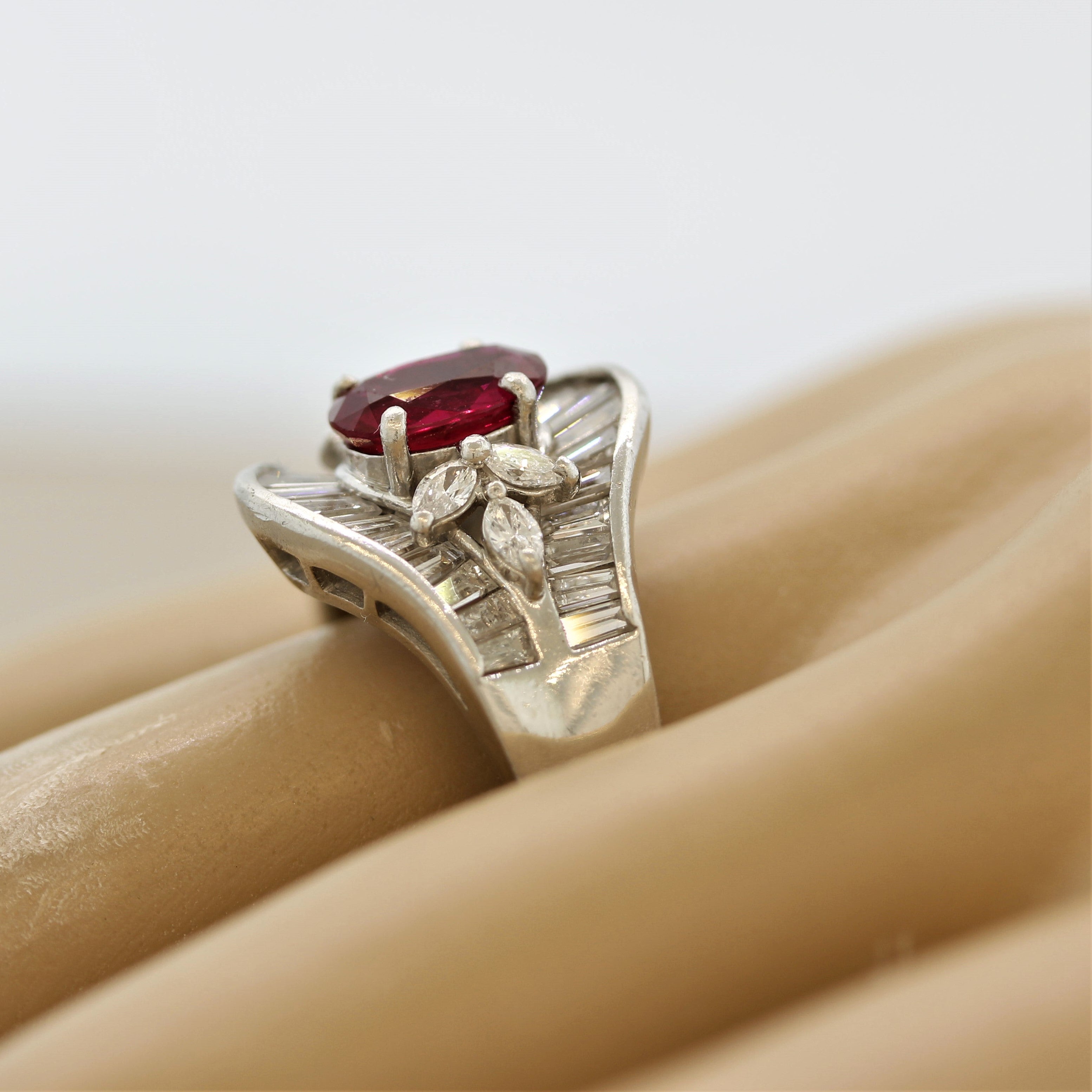 Ruby Diamond Platinum Ring