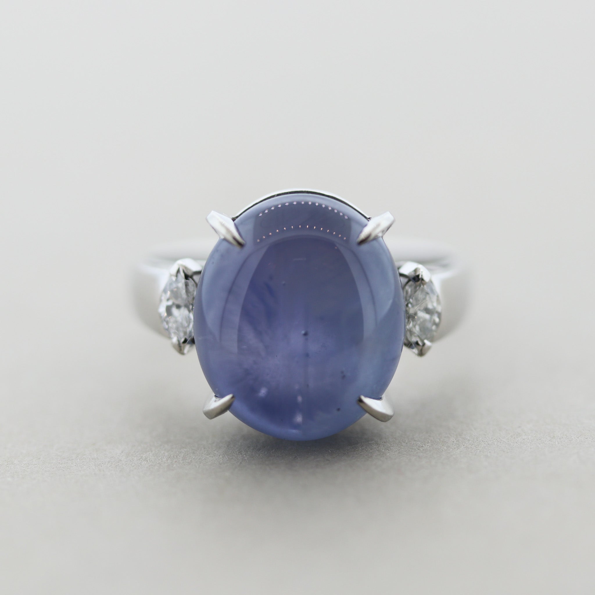 Star Sapphire Diamond Platinum Ring