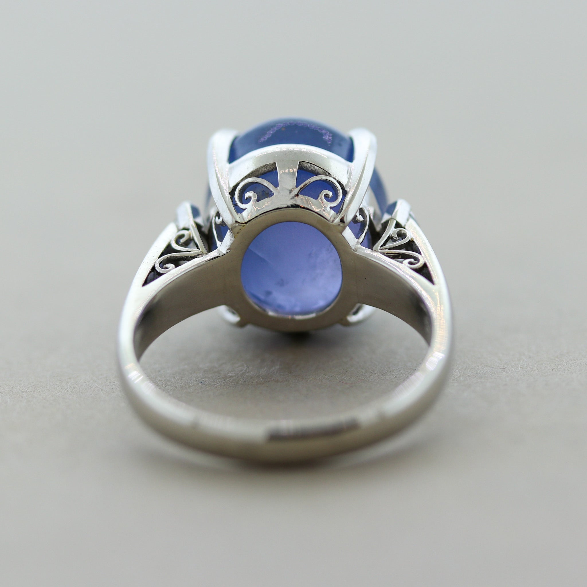 Star Sapphire Diamond Platinum Ring