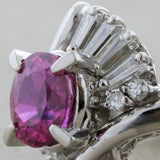Vivid Ruby Diamond Platinum Ring, GIA Certified