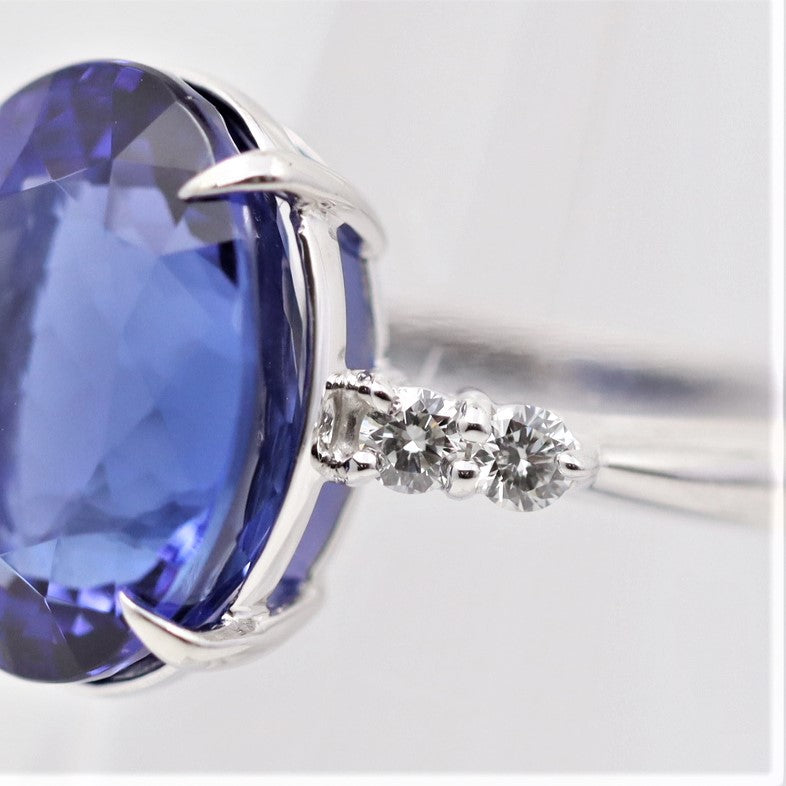 11.25 Carat Tanzanite Diamond Platinum Ring