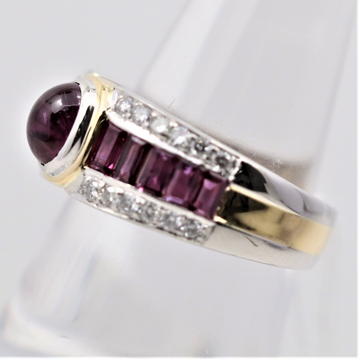 Ruby Diamond Platinum & Gold Band Ring