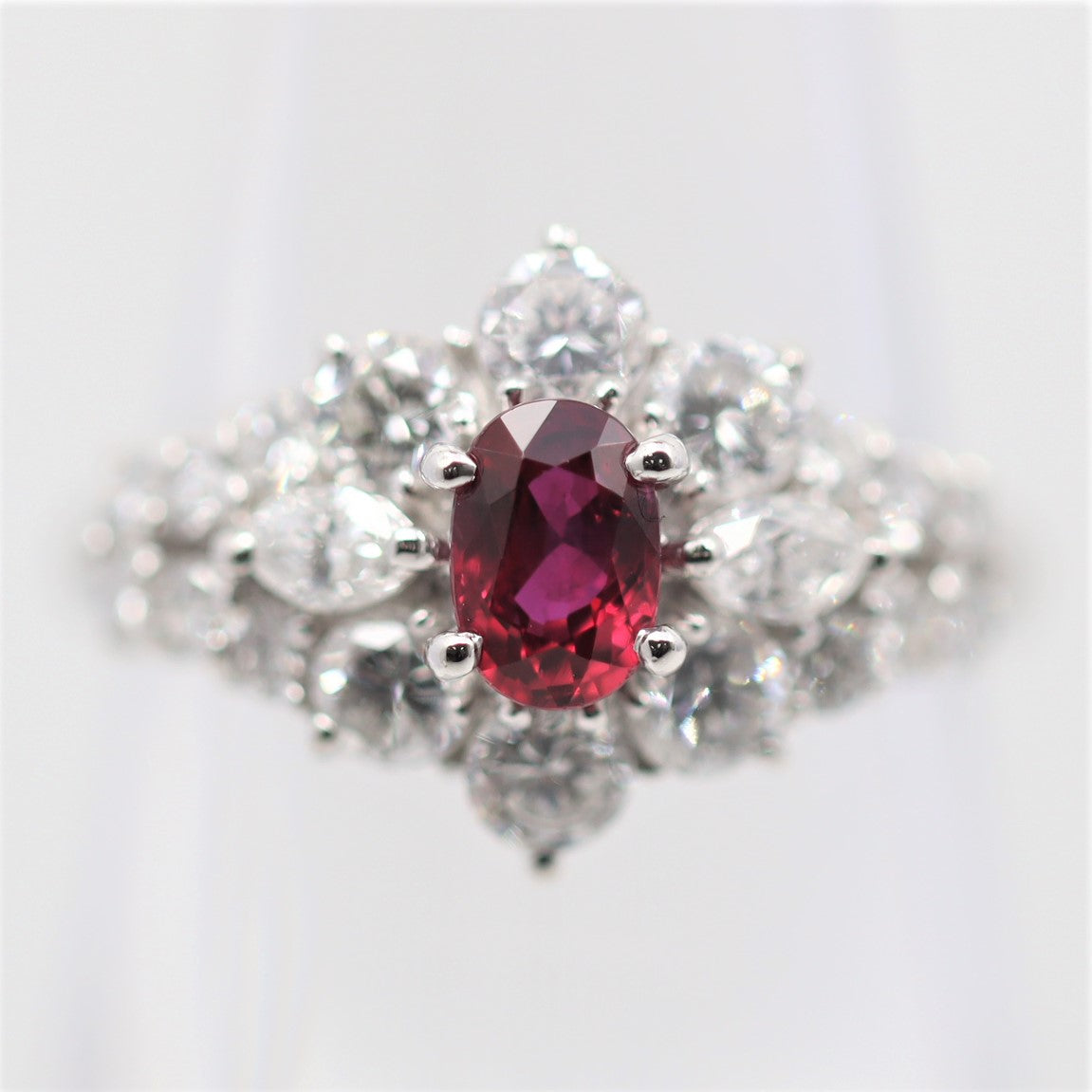 Ruby Diamond Platinum Ring