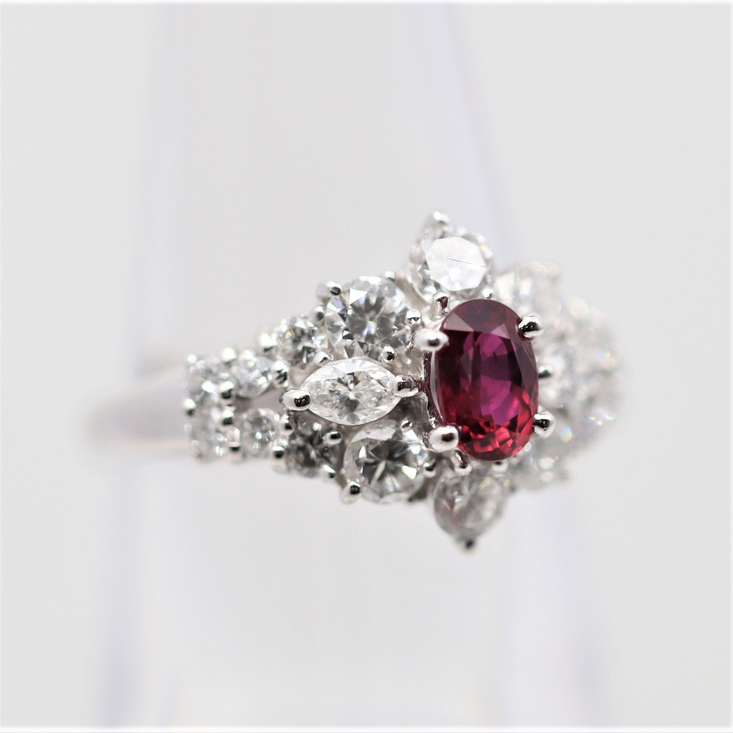 Ruby Diamond Platinum Ring