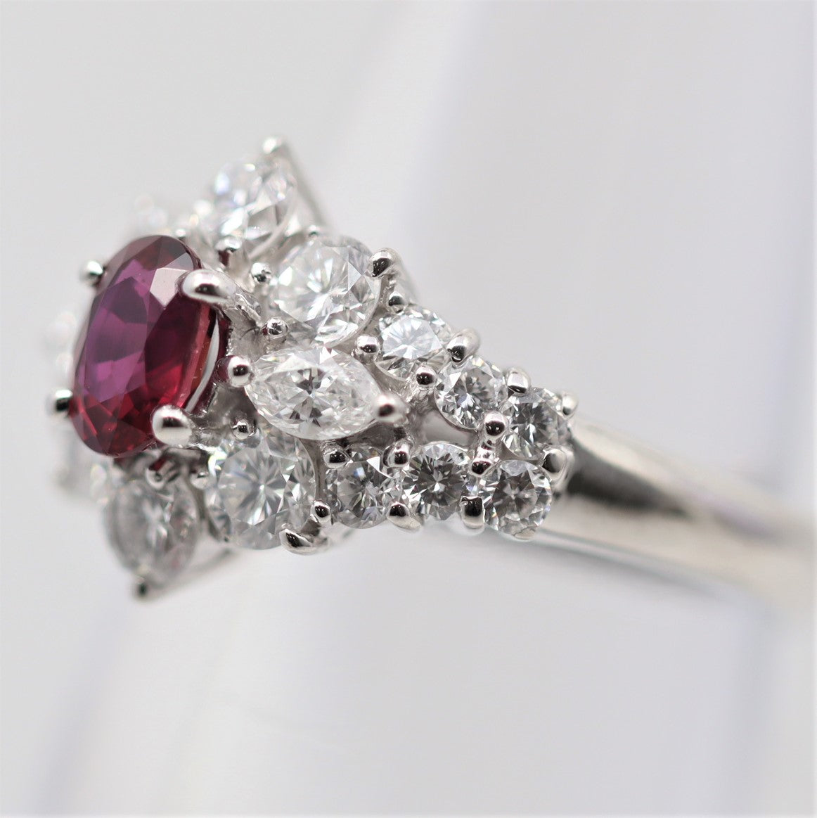 Ruby Diamond Platinum Ring