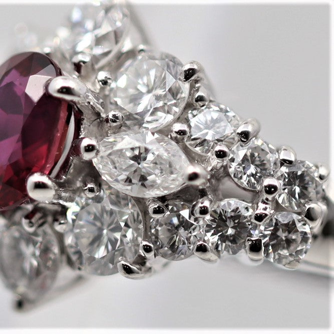 Ruby Diamond Platinum Ring