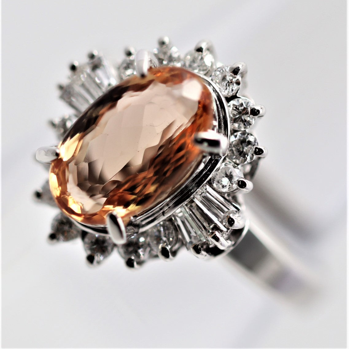 Imperial Topaz Diamond Platinum Ring