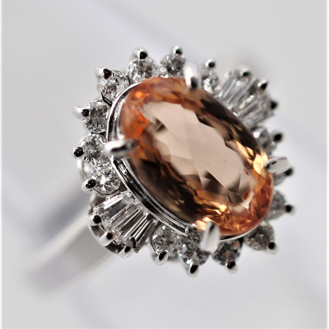 Imperial Topaz Diamond Platinum Ring