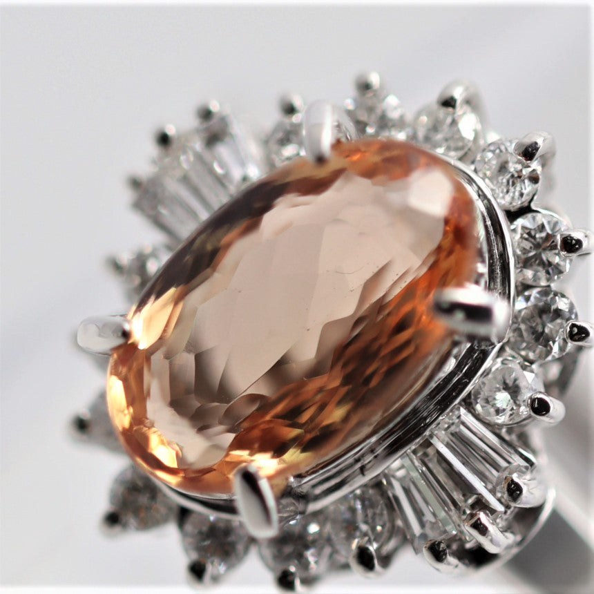 Imperial Topaz Diamond Platinum Ring