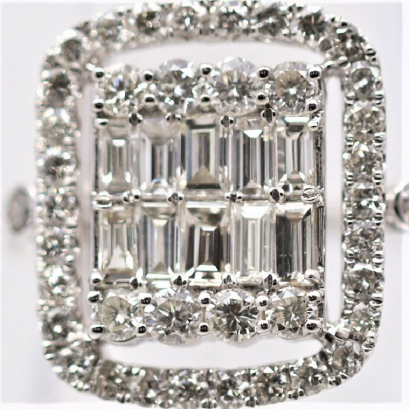 Diamond Cluster Geometric Platinum Ring