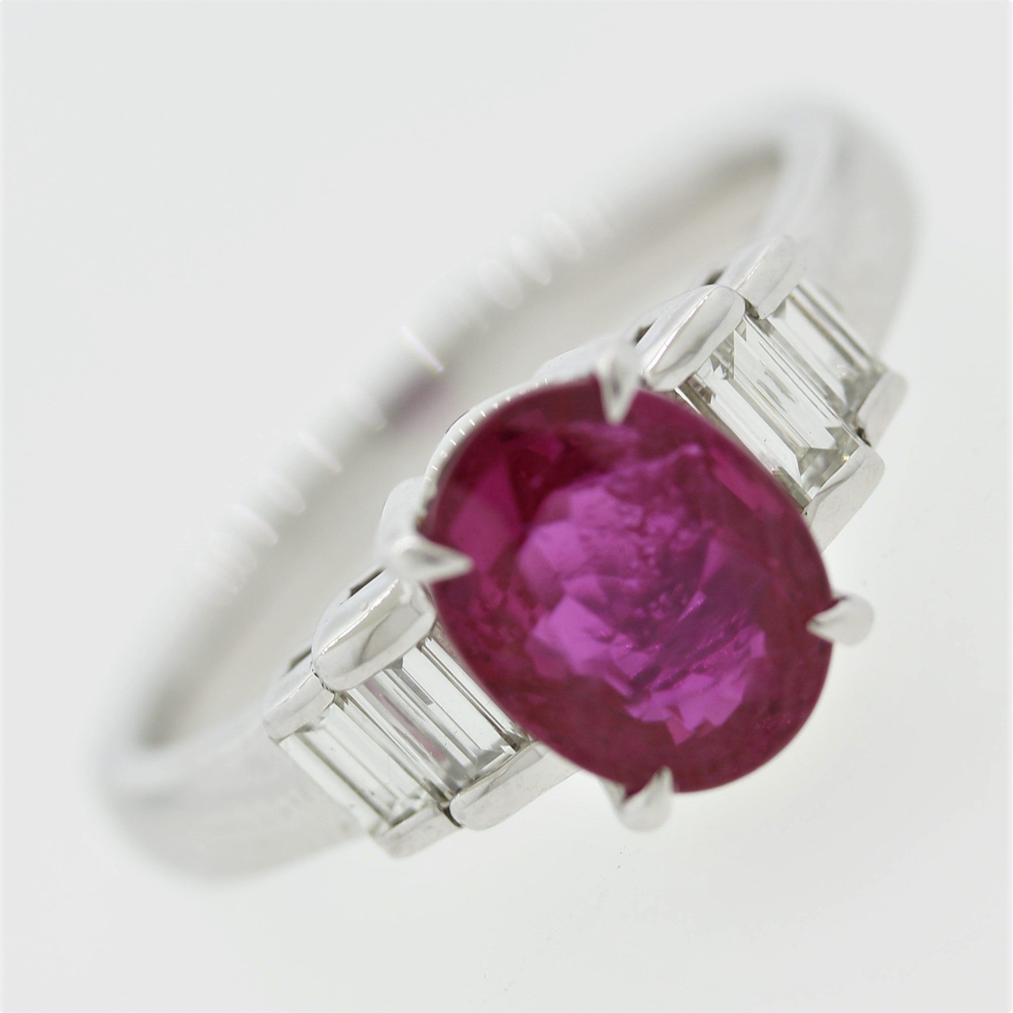 2.02 Carat Burmese Ruby Diamond Platinum Ring, GIA Certified