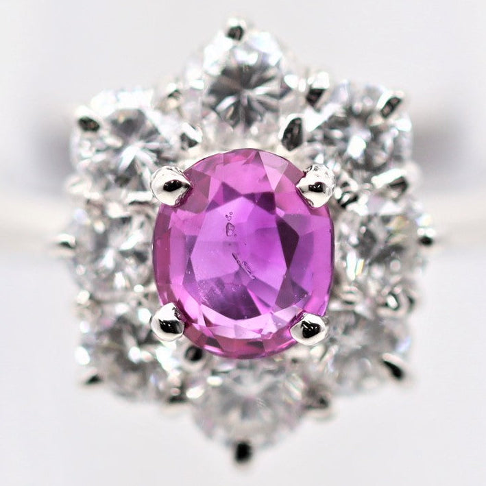 No-Heat Burmese Ruby Diamond Platinum Ring, GIA Certified