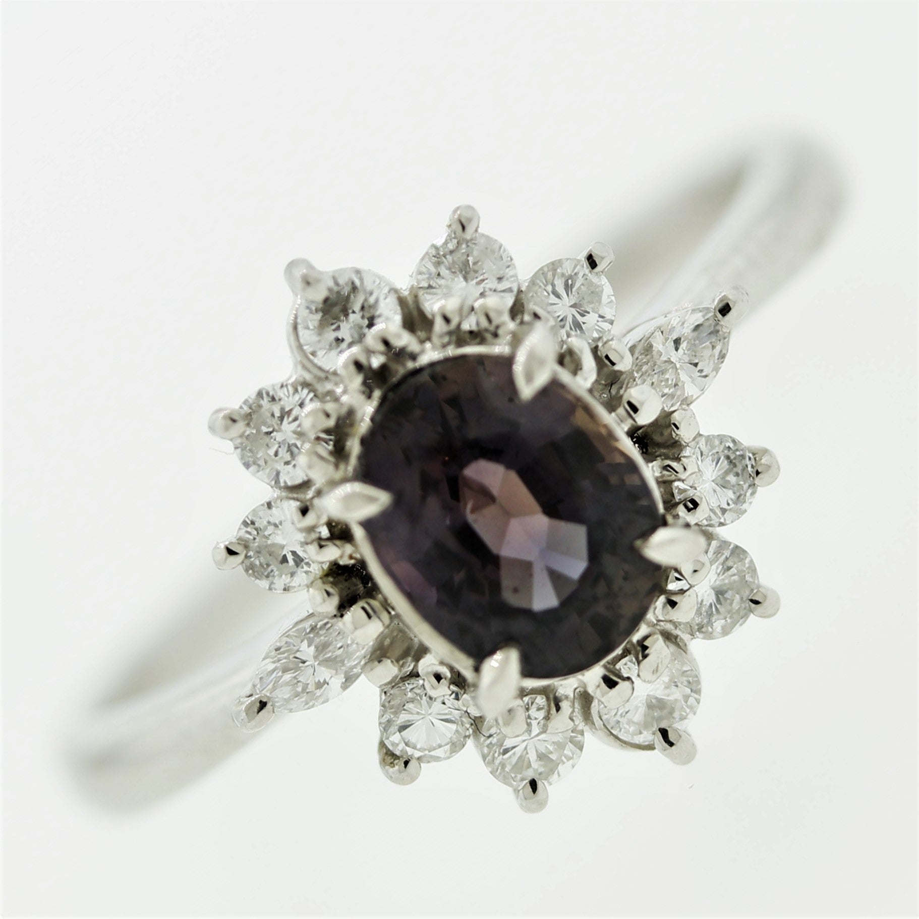 Alexandrite Diamond Platinum Ring