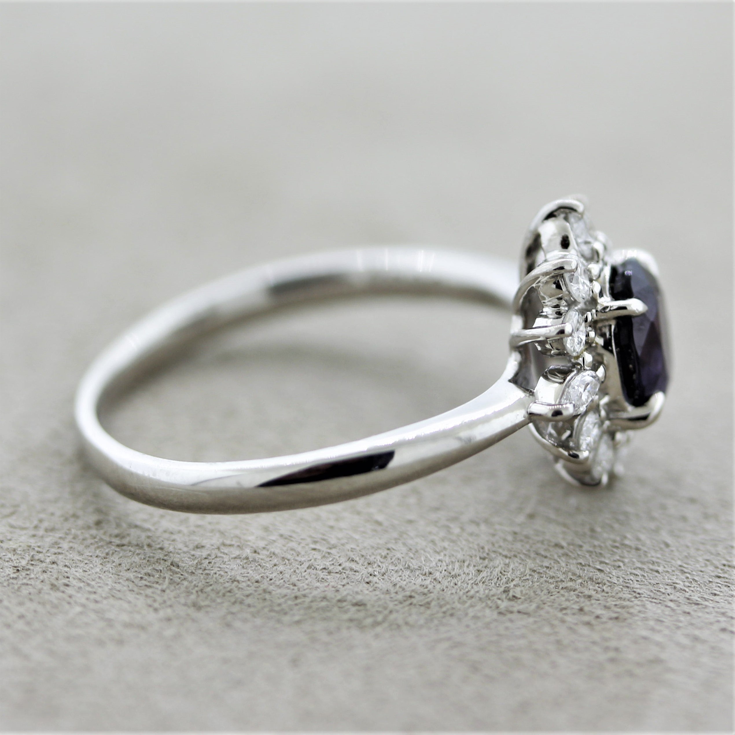 Alexandrite Diamond Platinum Ring