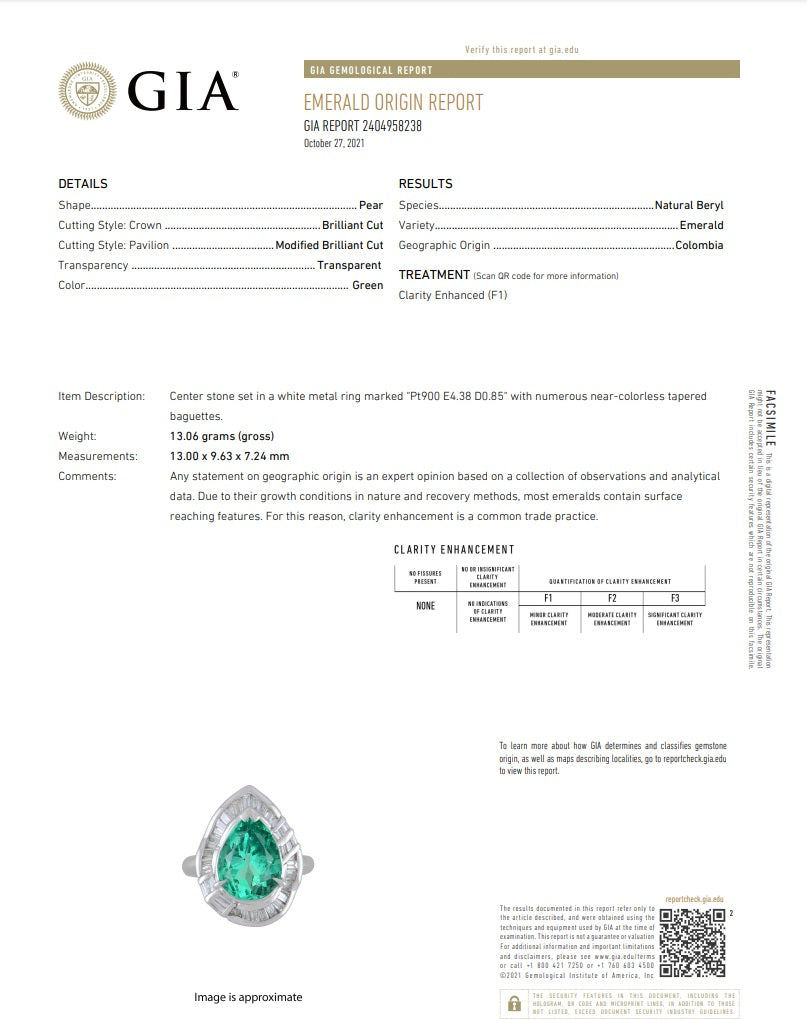 Fine Colombian Emerald Diamond Platinum Ring, GIA Certified