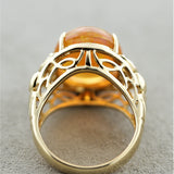 Mexican Fire Opal Diamond Gold Ring