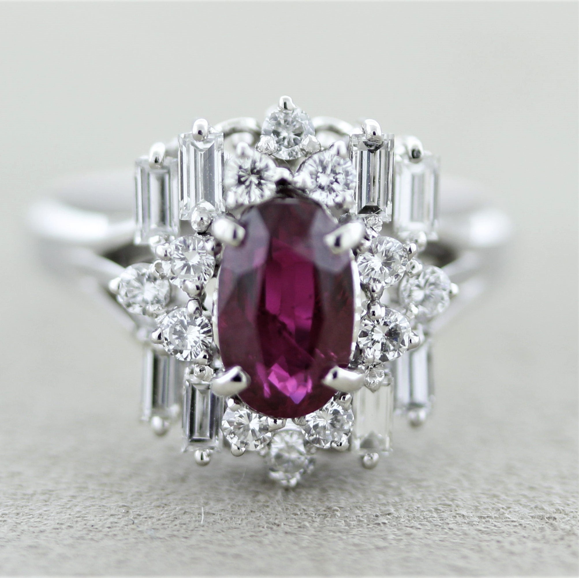 Ruby Diamond Platinum Ring