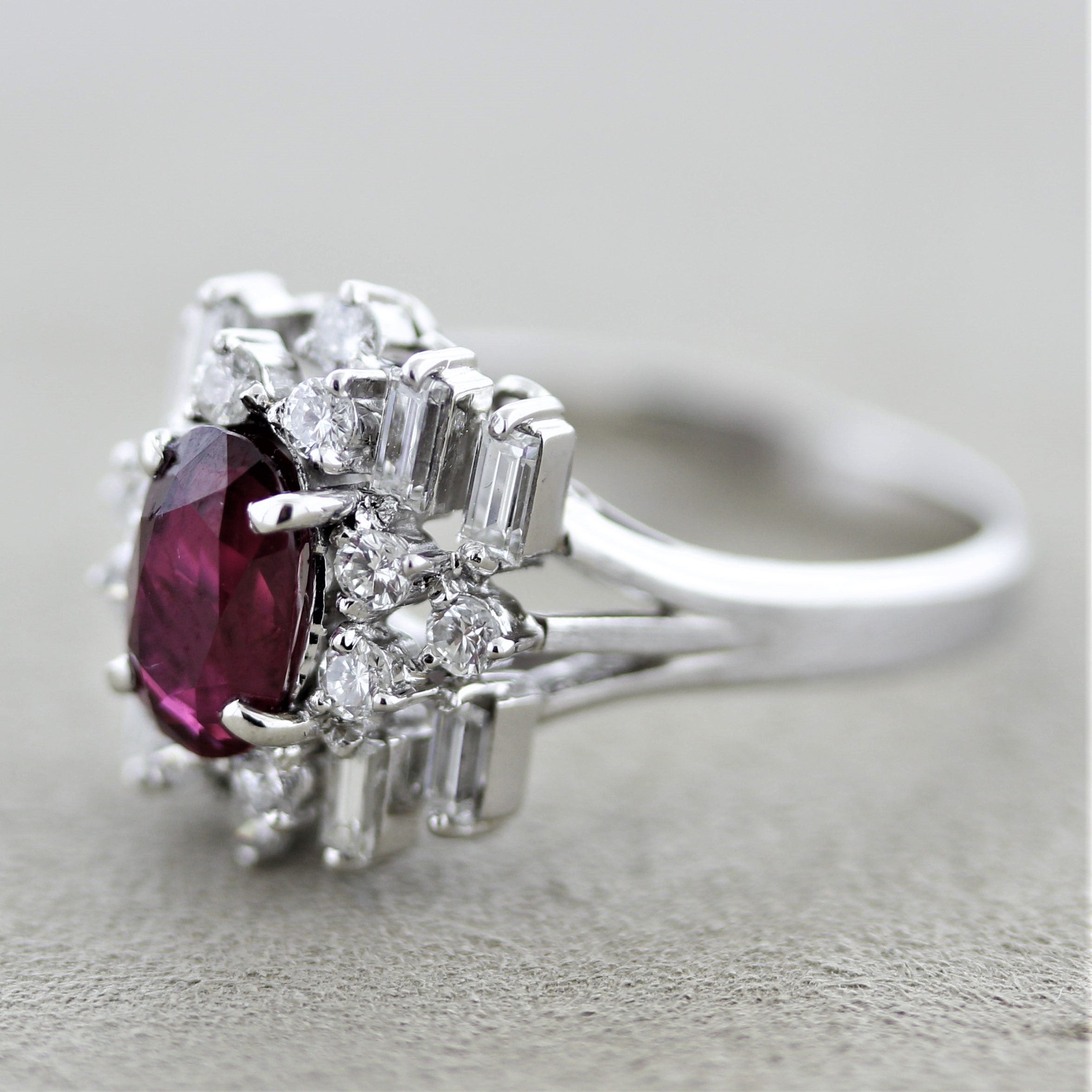 Ruby Diamond Platinum Ring