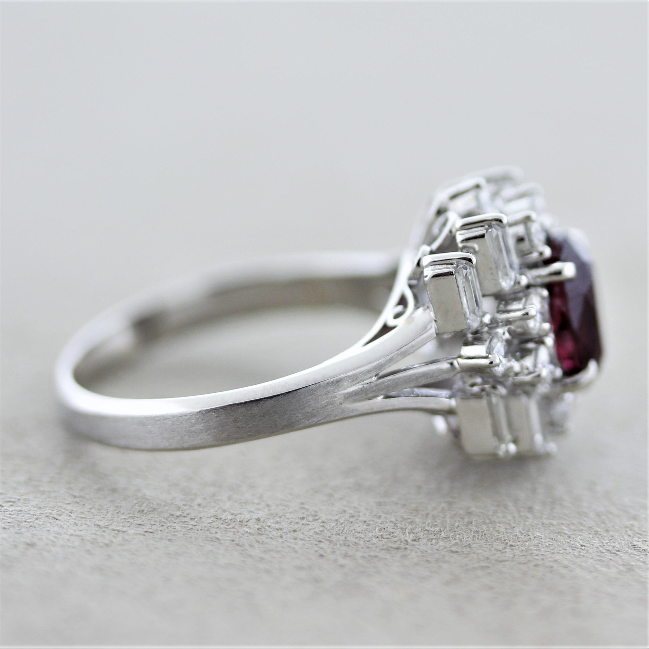 Ruby Diamond Platinum Ring