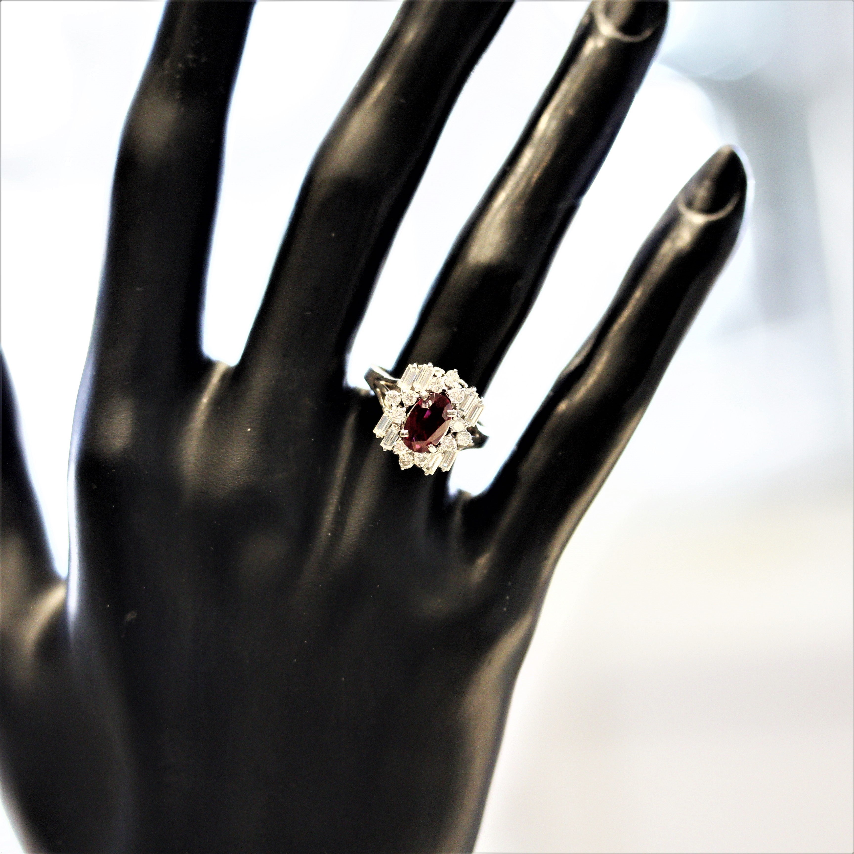 Ruby Diamond Platinum Ring