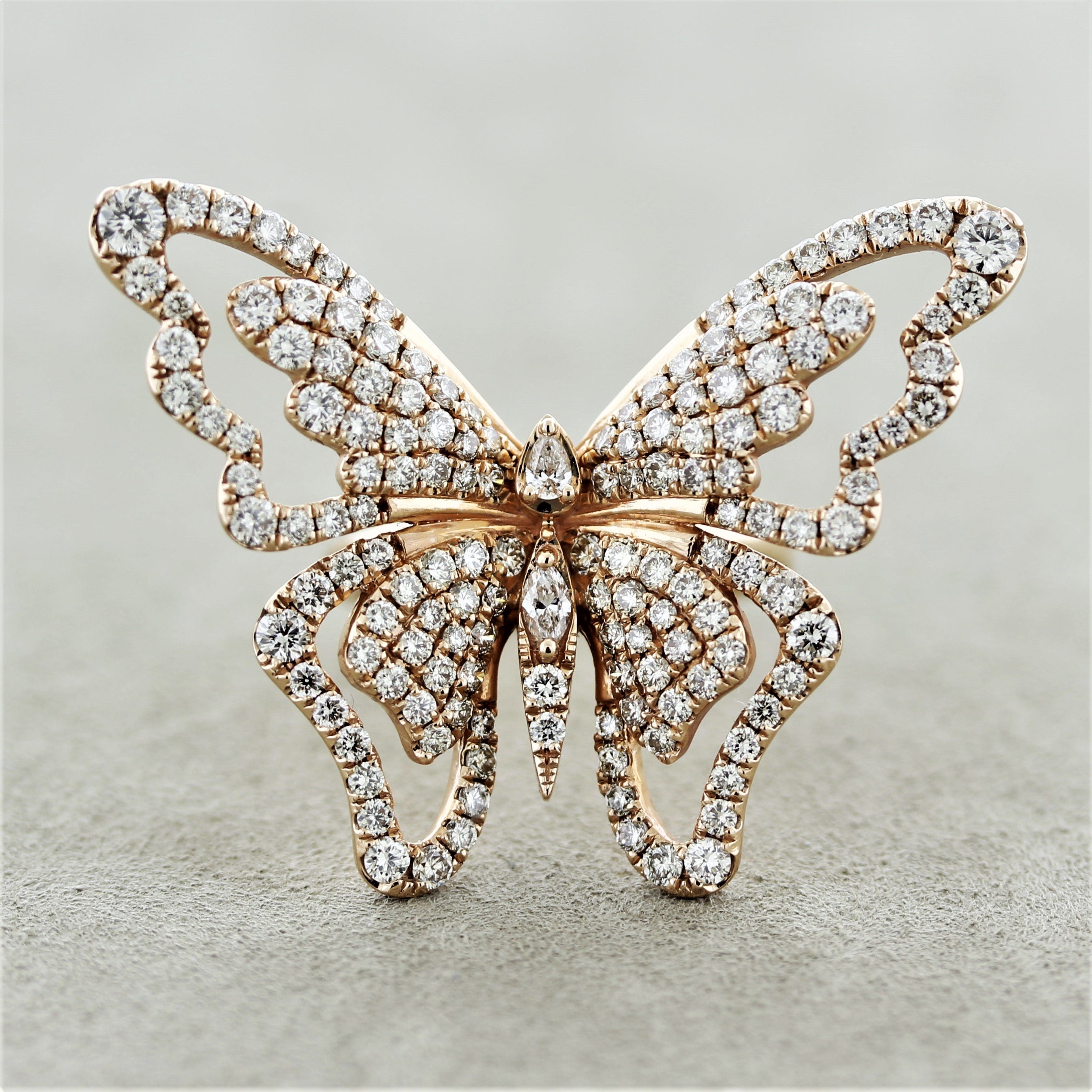 Levian Diamond Gold Butterfly Ring