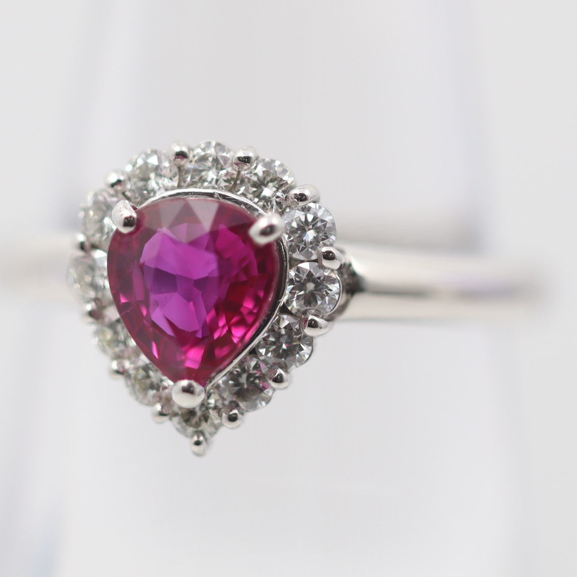 Classic Burmese Ruby Diamond Platinum Ring, GIA Certified