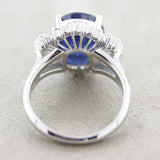 Midnight Blue Sapphire Diamond Platinum Ring