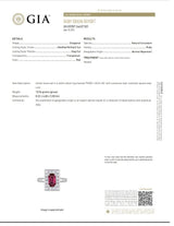 1.50 Carat Burmese Ruby Diamond Platinum Ring, GIA Certified