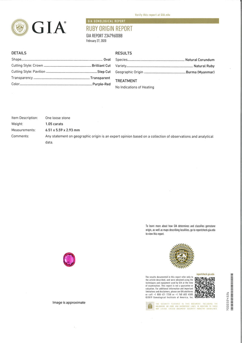 No-Heat Burmese Ruby Diamond Platinum Ring, GIA Certified