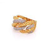 Modern Diamond Gold Link Ring-Band