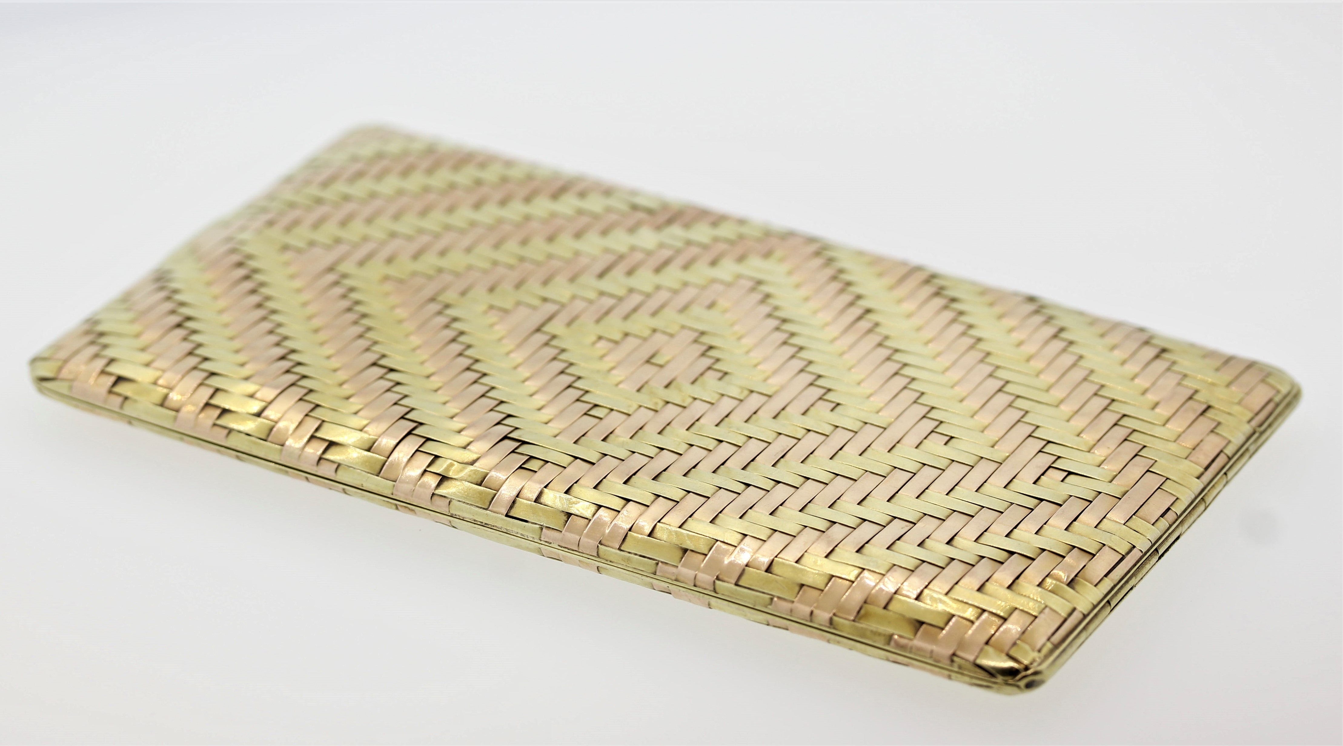 Cartier Retro Two-Tone Woven-Gold Cigarette Case