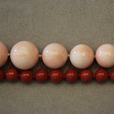 Chantecler Capri 18 Karat White Gold, Diamond, Red & Pink Coral "Cherie" Tassel Necklace