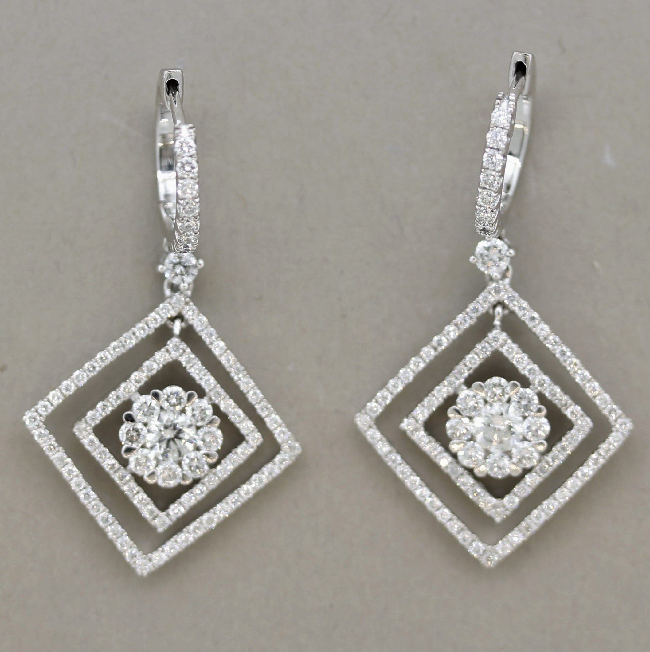 Diamond Dangle Gold Drop Earrings
